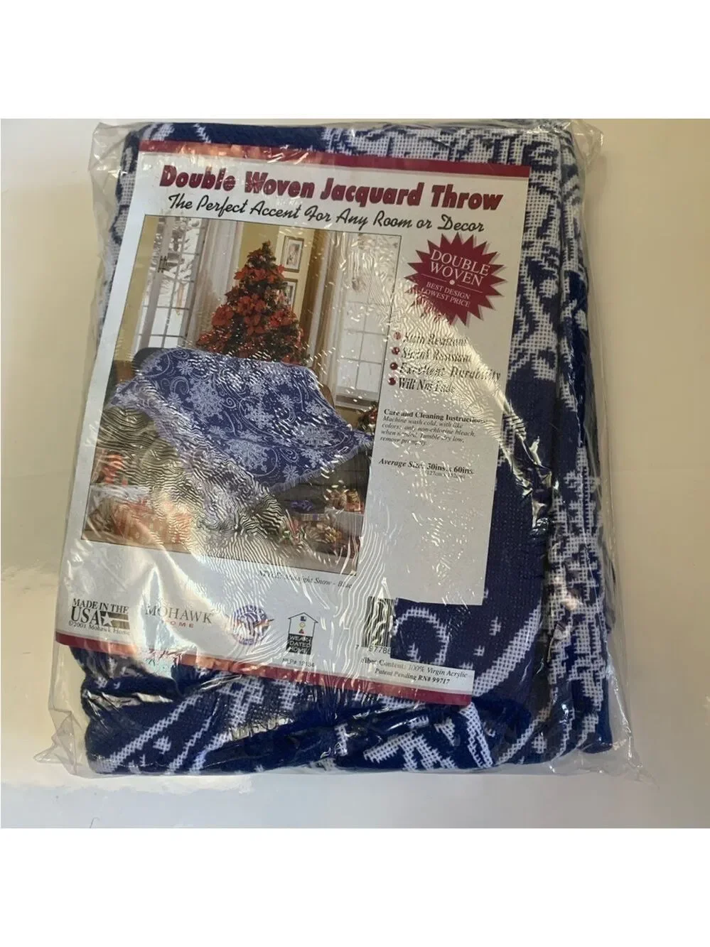 Mohawk Double Woven Jacquard Throw Snowflake Print